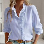 Cara | Women's Elegant Ruffle Collar Blouse | Feminine and Timeless