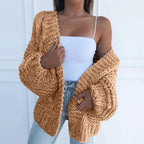 Romilly | Women's Chunky Knit Open Cardigan, Soft Oversized Layering Sweater for Casual wear