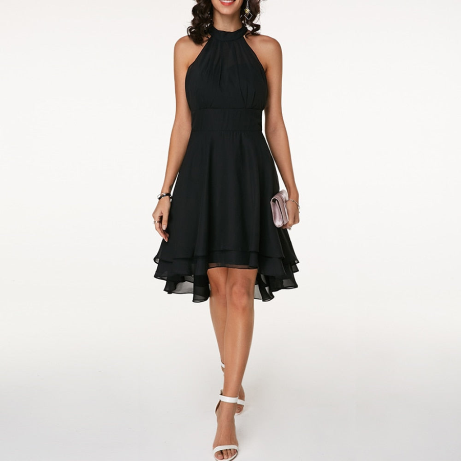 Elowen | Women’s Mini Halter Evening Dress | Sleek