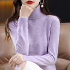 July | Women's Cashmere Turtleneck Sweater, Luxury Winter Knit Pullover for Casual Wear