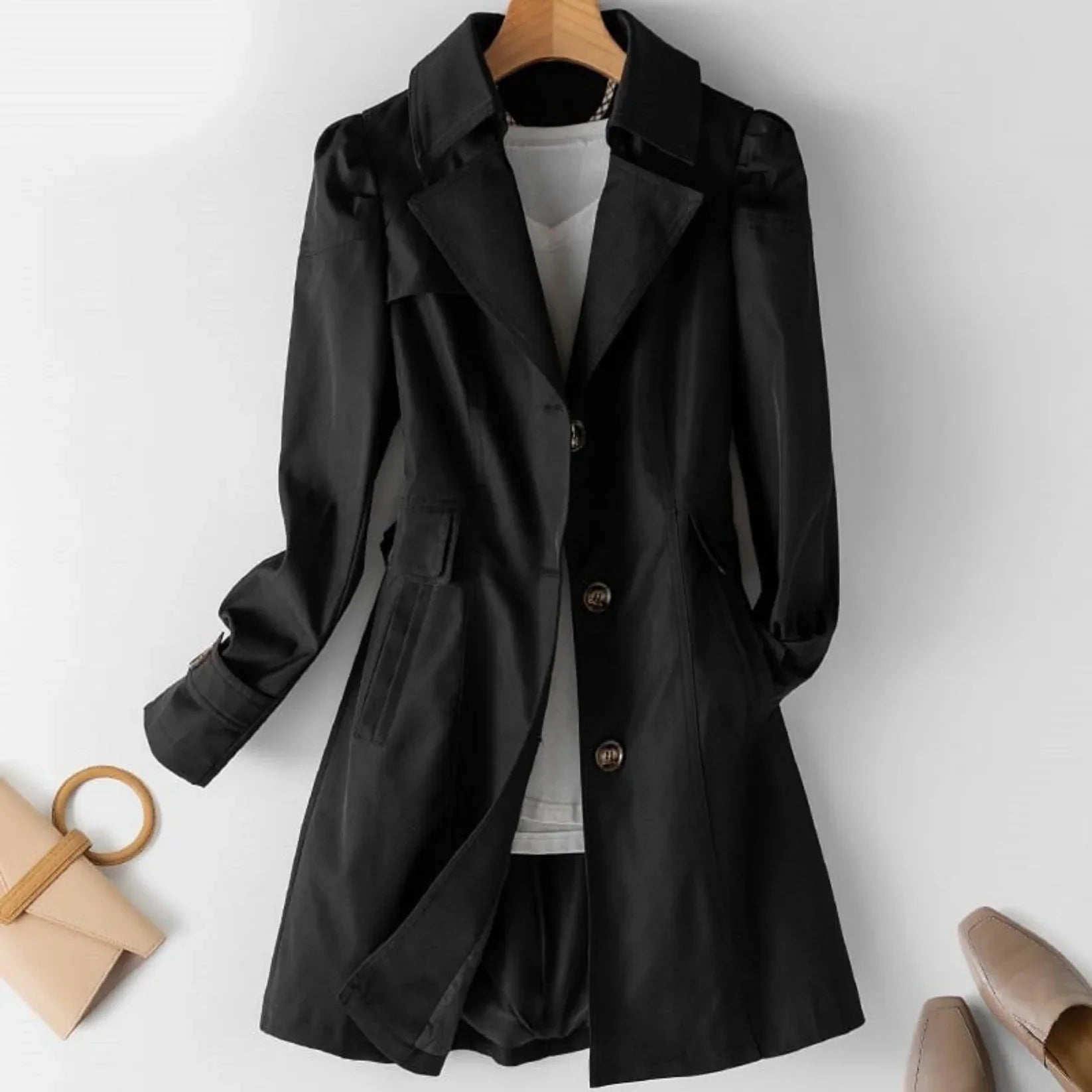 Anna | Women's Waterproof Trench Coat, Classic Long Raincoat for Casual and Office Wear