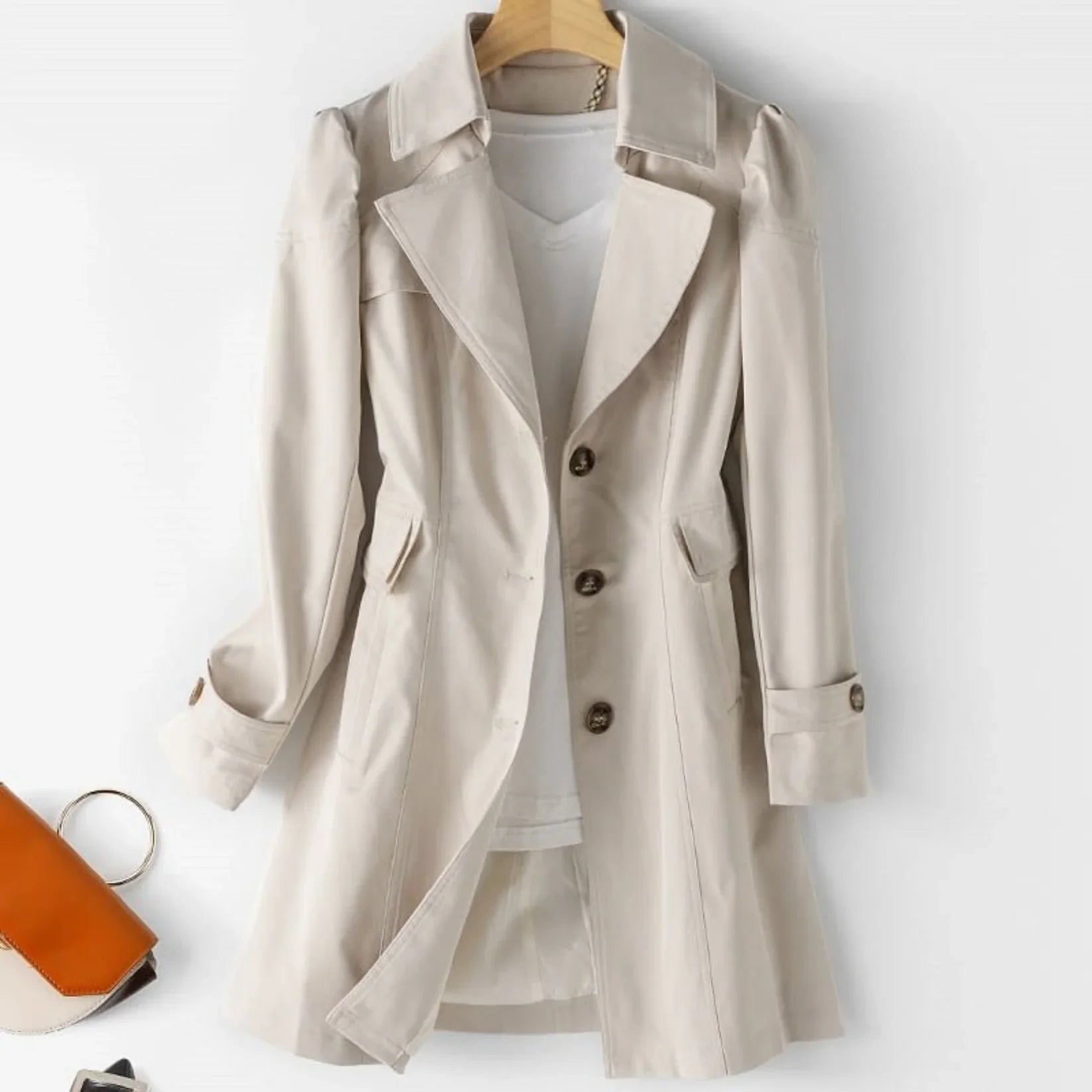 Anna | Women's Waterproof Trench Coat, Classic Long Raincoat for Casual and Office Wear