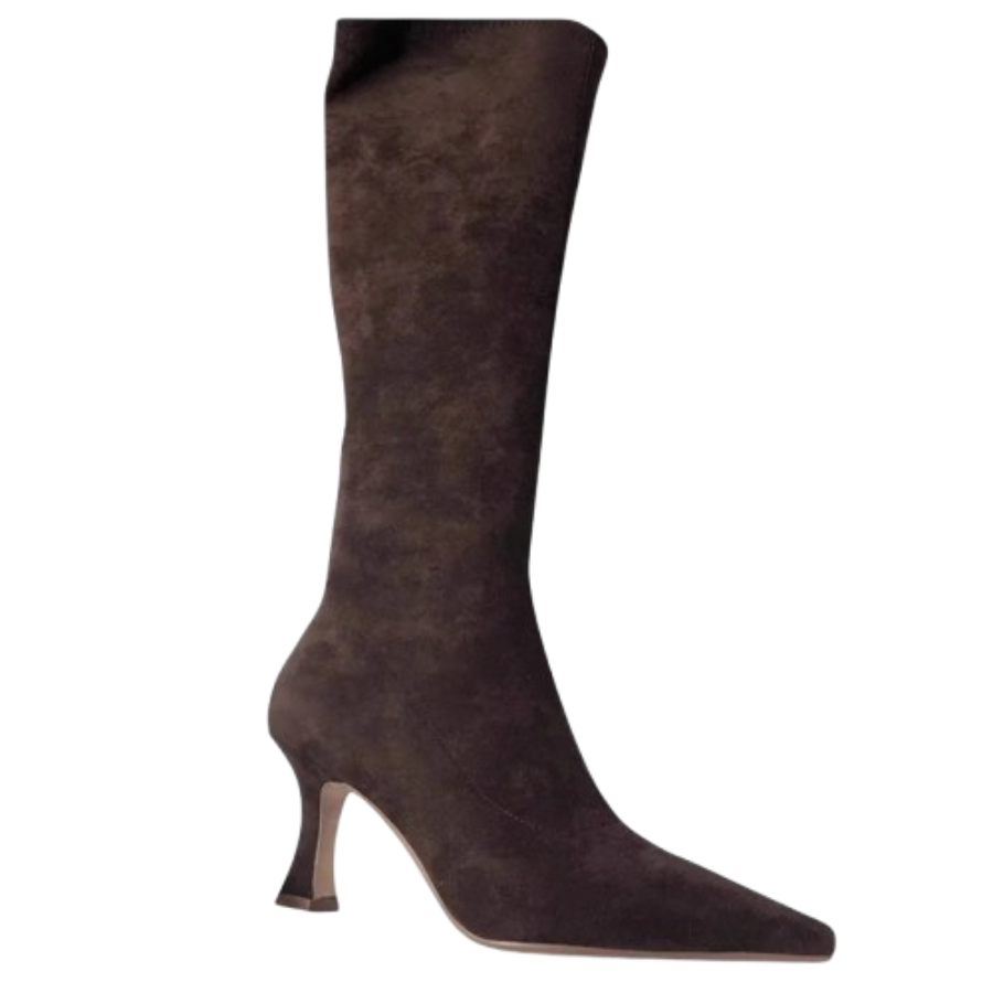 Anita | Suede Thigh-High Heeled Boots | Elegant and Bold