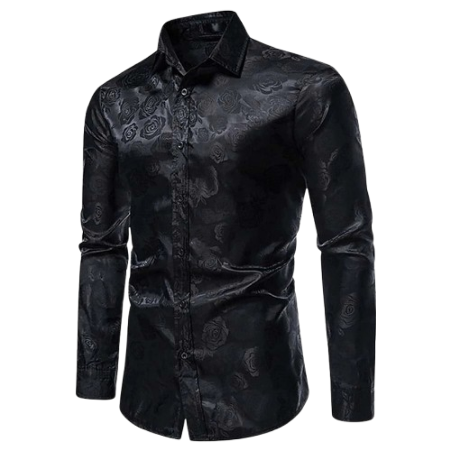 Alessio | Gloss Finish Long Sleeve Shirt | Refined and Modern