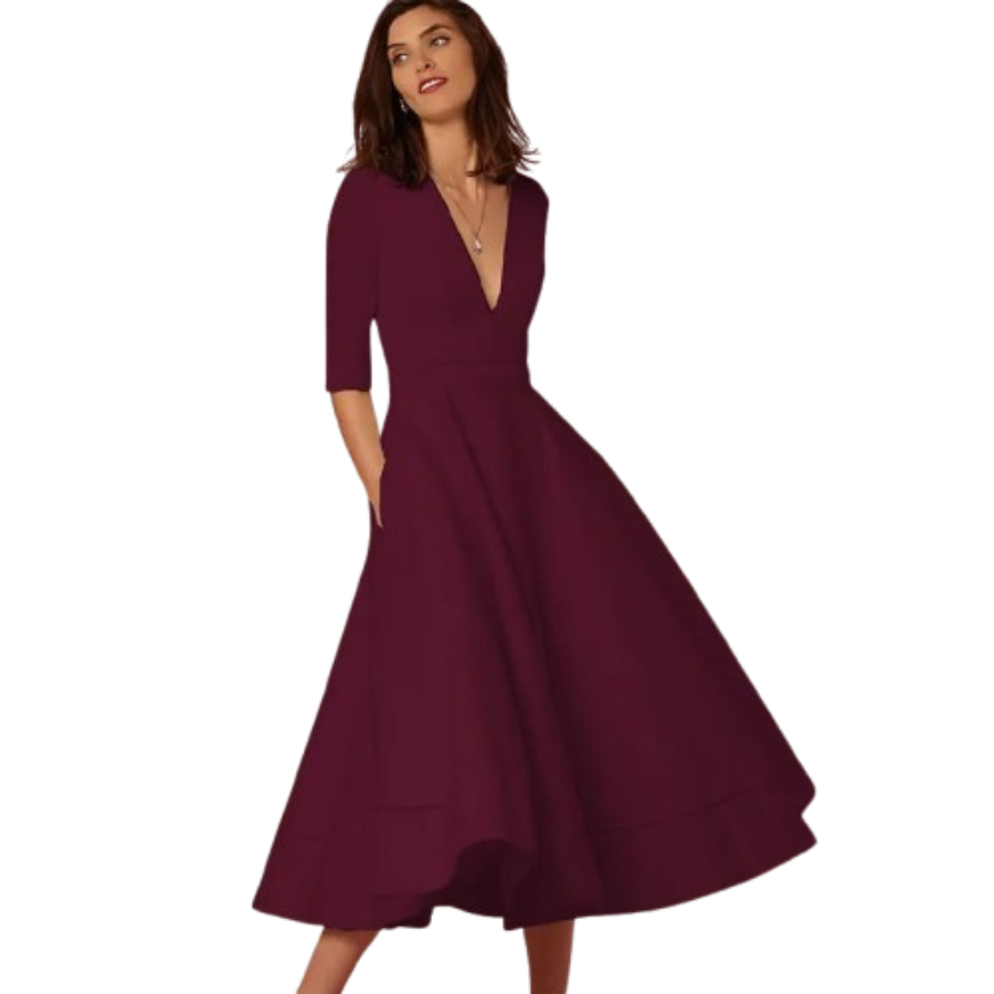Cordelia | Women’s Retro Midi Evening Dress | Vintage Elegance with Modern Charm