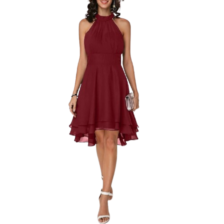 Elowen | Women’s Mini Halter Evening Dress | Sleek