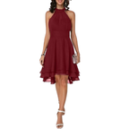 Elowen | Women’s Mini Halter Evening Dress | Sleek