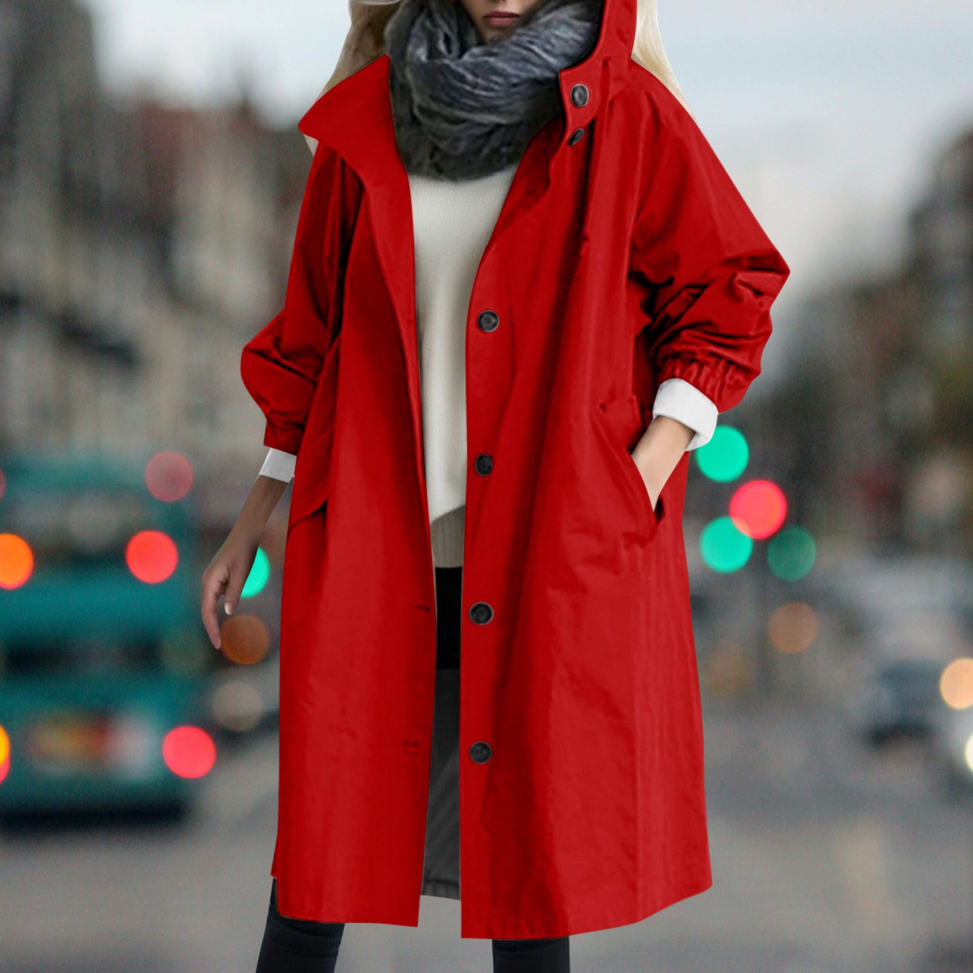 Clara | Women's Hooded Waterproof Rain Coat, Lightweight Windproof Jacket for Casual Wear