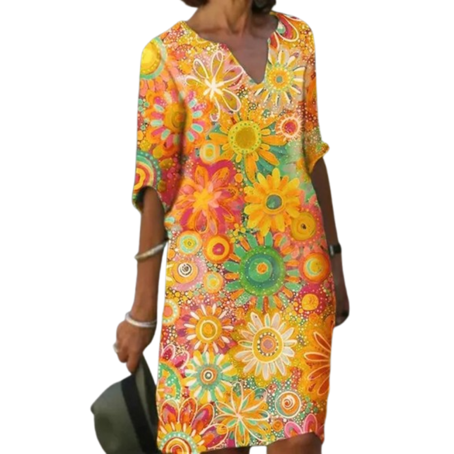 Avery | Floral V-neck Dress | Soft and Feminine
