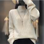 Laura | Women’s Textured Pattern Turtleneck Sweater | Cozy Detail with Refined Style