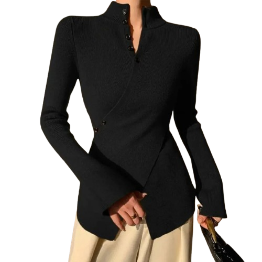 Luna | Asymmetrical Button-Up Knit Sweater | Modern Comfort with Unique Flair