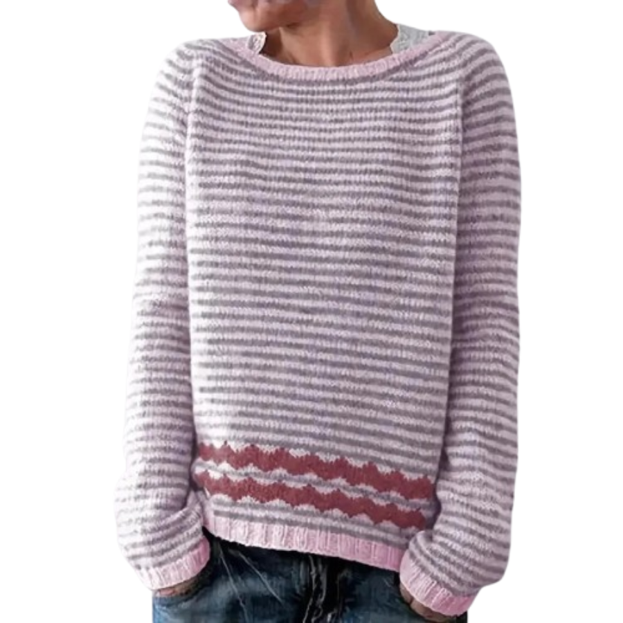 Petal | Striped Knit Sweater | Soft Casual Style with Playful Detail