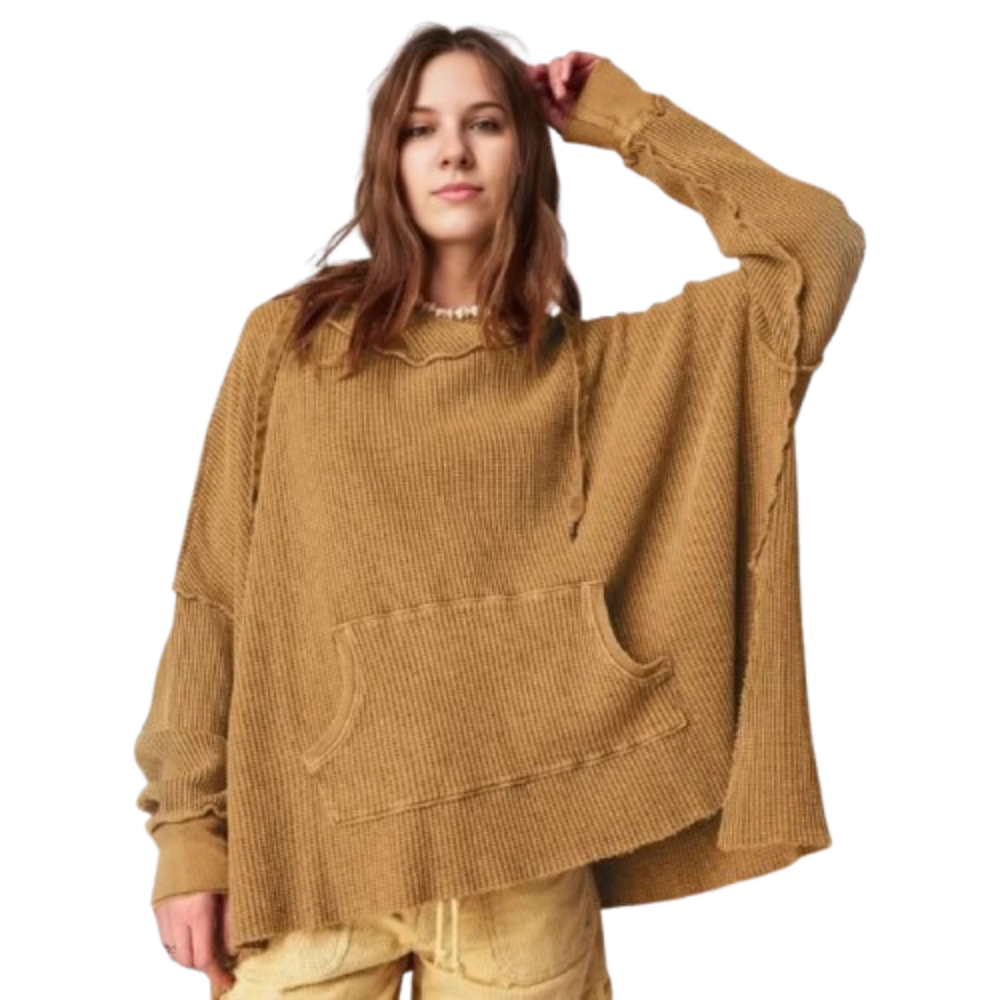 Juliet | Oversized Waffle-Knit Hoodie | Relaxed Warmth with Textured Style