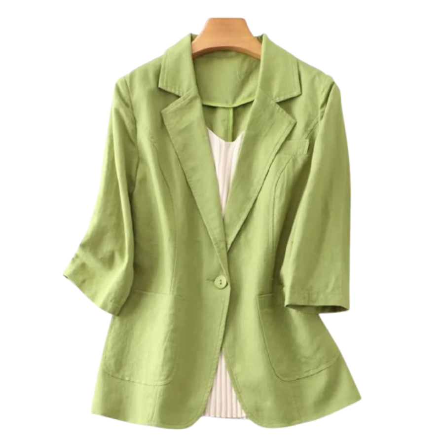 Sabine | 3/4 Sleeve Linen Blazer | Breezy Tailoring with Relaxed Poise