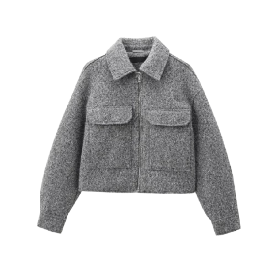 Rita | Cropped Zip-Up Wool Jacket | Tailored Warmth with Modern Edge