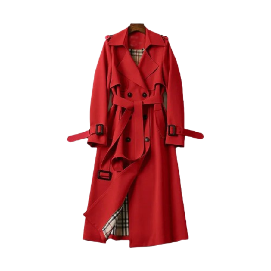 Norma | Women’s Longline Double-Breasted Trench Coat | Timeless Elegance with Refined Structure