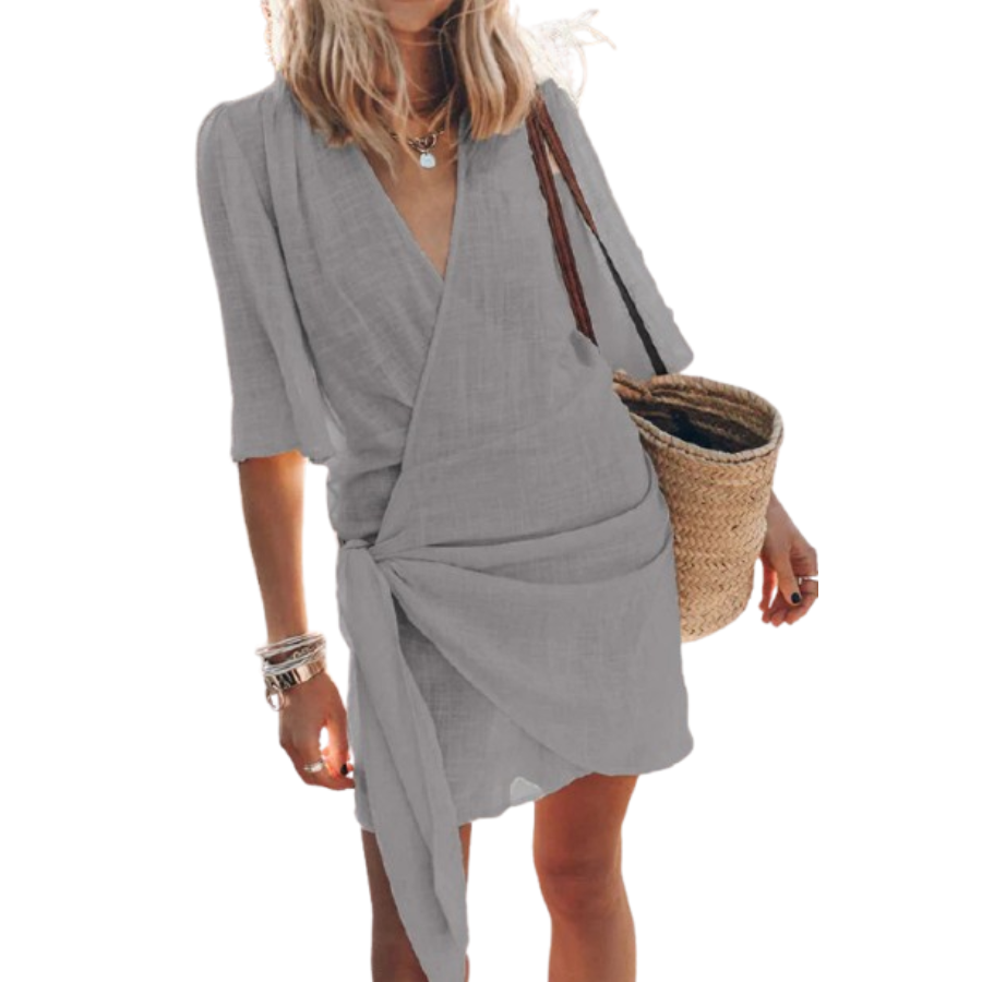 Irene | Knotted Wrap Mini Dress | Feminine and Flattering
