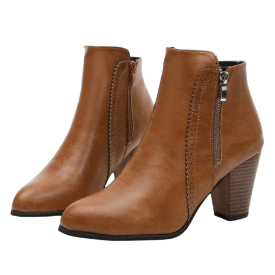 Nora | Retro Zip-Heel Boots | Stylish and Confident