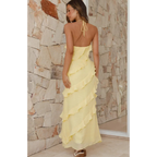 Ella | Ruffle Halter Neck Maxi Dress | Flowing and Elegant