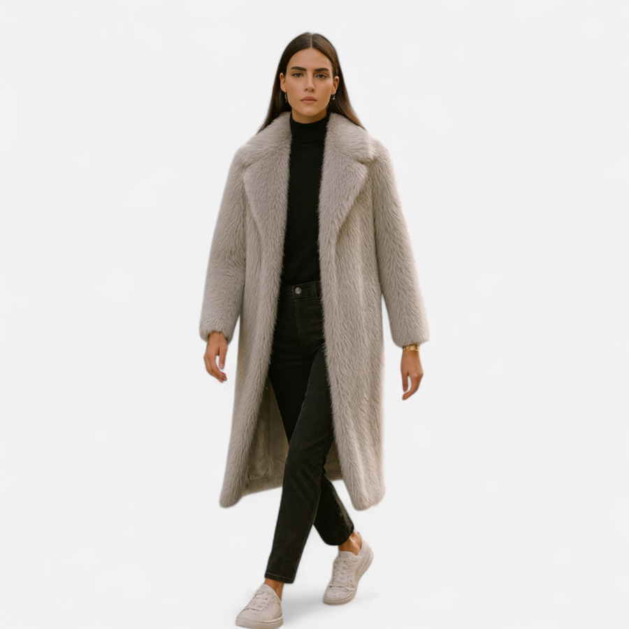 Linda | Long Faux Fur Overcoat | Luxurious and Warm
