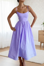 Megan | Women’s Sleeveless Cocktail Midi Dress | Timeless Elegance for Special Occasions