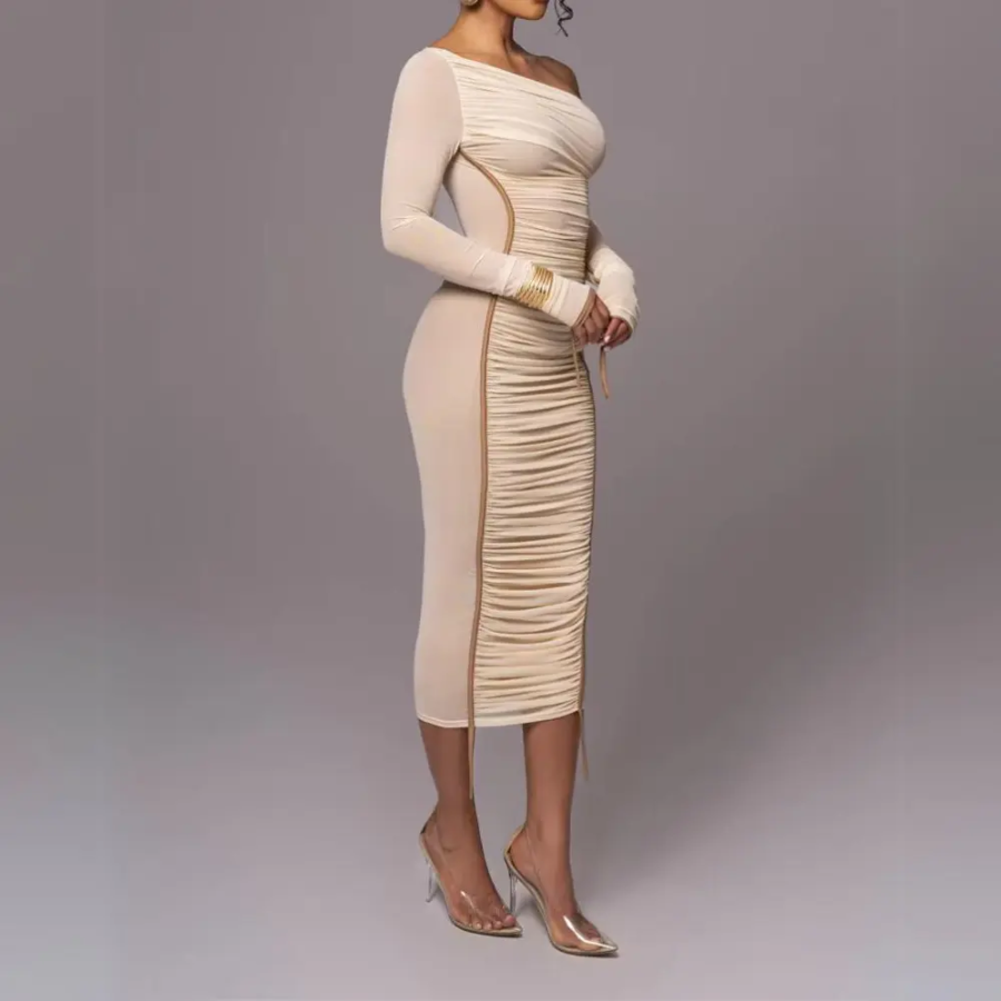 Vanessa | Asymmetric Midi Dress | Modern and Refined