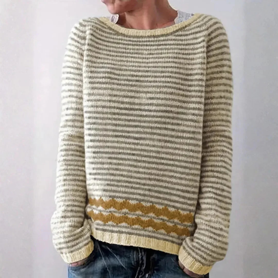 Petal | Striped Knit Sweater | Soft Casual Style with Playful Detail