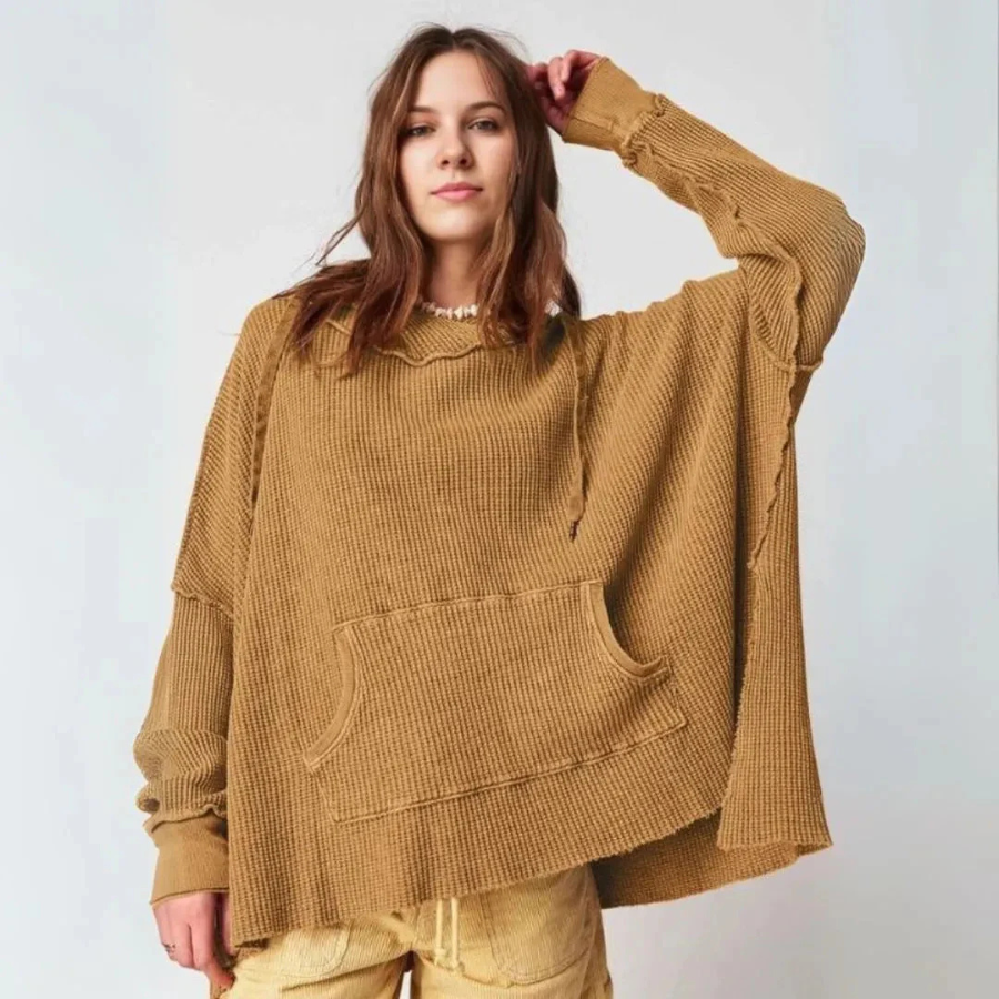 Juliet | Oversized Waffle-Knit Hoodie | Relaxed Warmth with Textured Style