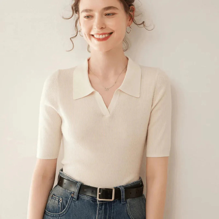 Anya | 100% Cashmere Polo Knit | Luxurious Comfort with Timeless Style