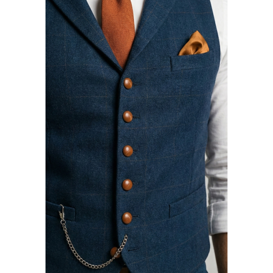Oskari | Tweed Checked Waistcoat | Classic and Refined