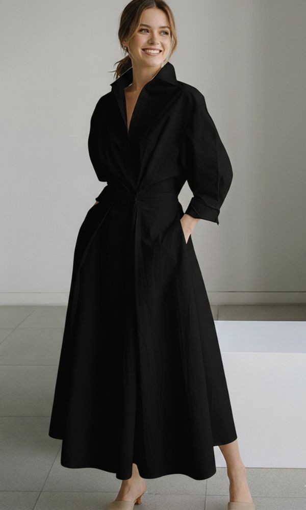 Sophia | Women’s Long Sleeve Maxi Shirt Dress | Effortless Elegance with Modern Shirt Styling