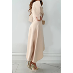 Jenny | Elegant V-Neck Midi Dress | Sleek and Feminine