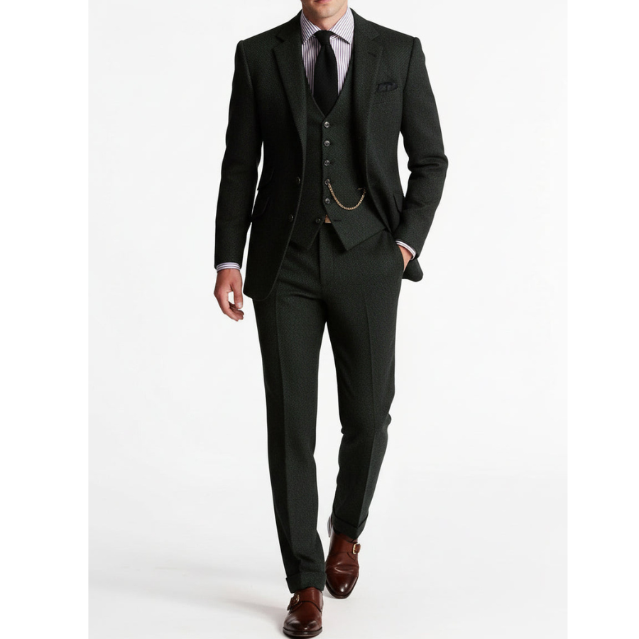 Luis | Three-Piece Tweed Suit | Classic and Tailored