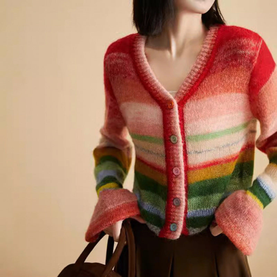 Tamara | Rainbow Knitted Cardigan | Cozy and Playful