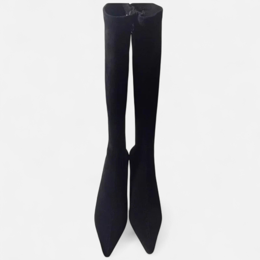 Anita | Suede Thigh-High Heeled Boots | Elegant and Bold