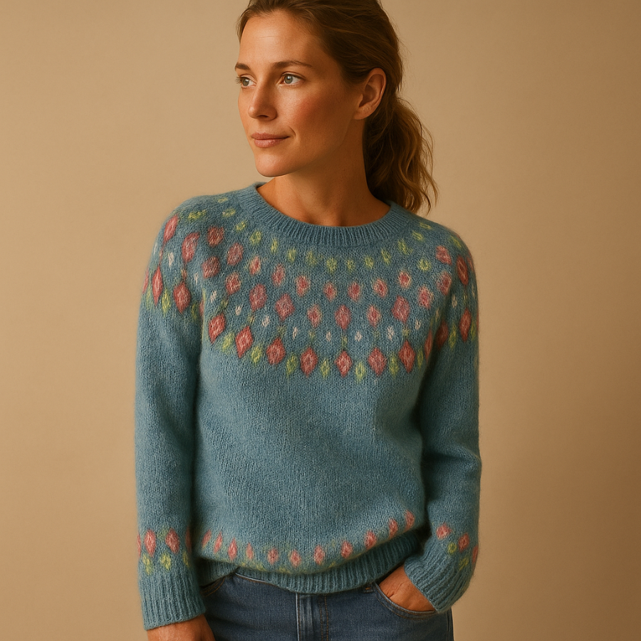 Lucy | Patterned Wool Jumper | Warm and Distinctive