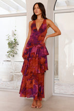 Freya | Women’s Floral Ruffled Maxi Dress | Romantic Flowing Summer Elegance
