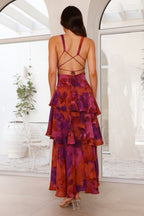Freya | Women’s Floral Ruffled Maxi Dress | Romantic Flowing Summer Elegance