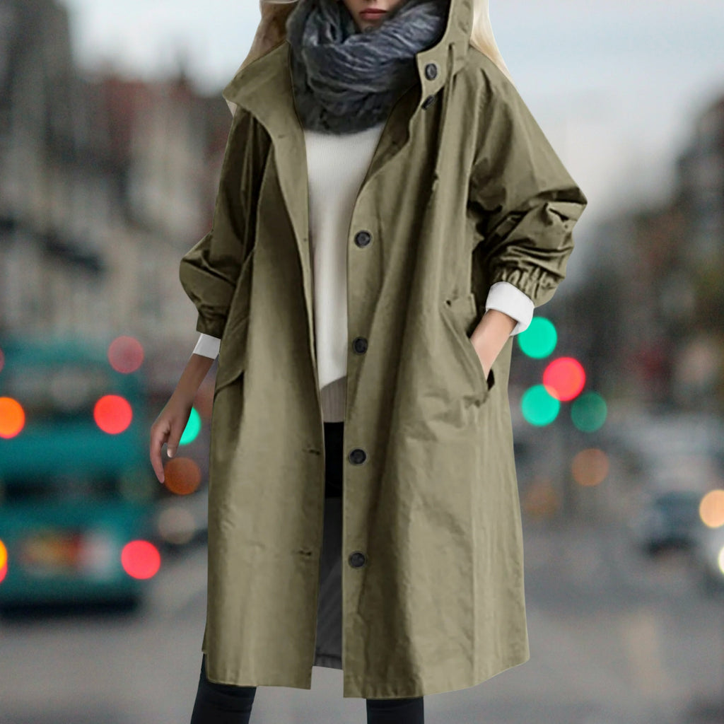 Clara | Women's Hooded Waterproof Rain Coat, Lightweight Windproof Jacket for Casual Wear