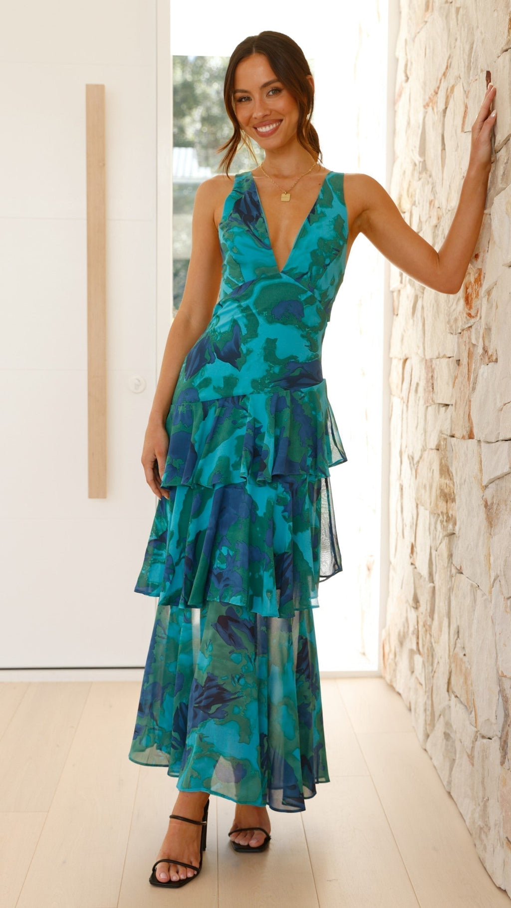 Freya | Women’s Floral Ruffled Maxi Dress | Romantic Flowing Summer Elegance