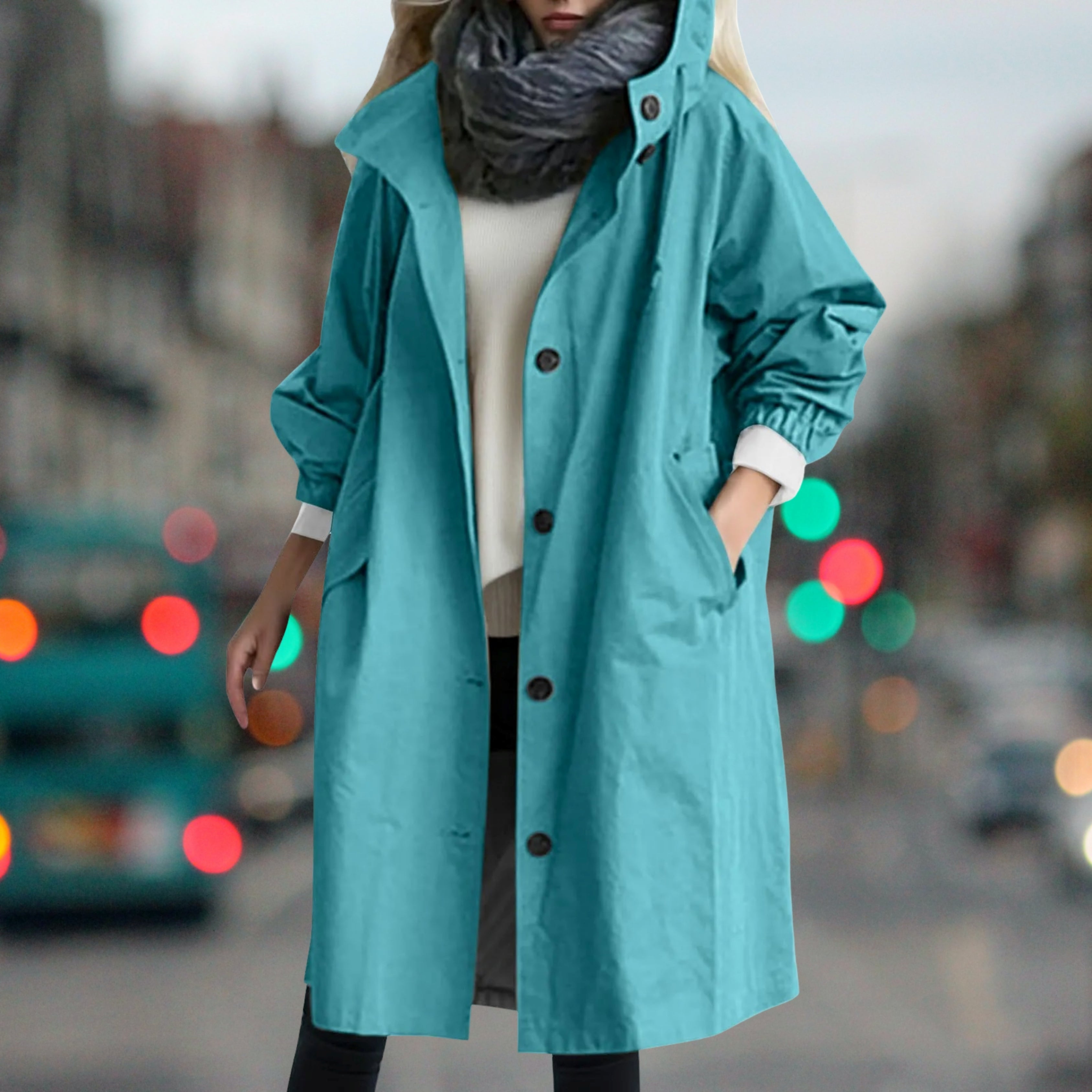 Clara | Women's Hooded Waterproof Rain Coat, Lightweight Windproof Jacket for Casual Wear
