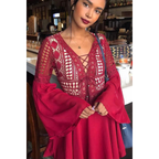 Lara | Lace-Up V-Neck Mini Dress | Elegant and Confident