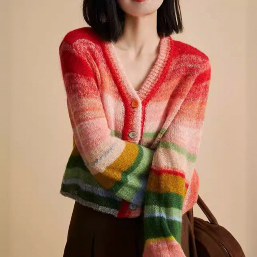 Tamara | Rainbow Knitted Cardigan | Cozy and Playful