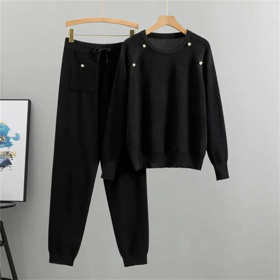 Blythe | Luxe Pearl Knit Ensemble | Refined Comfort with a Touch of Elegance