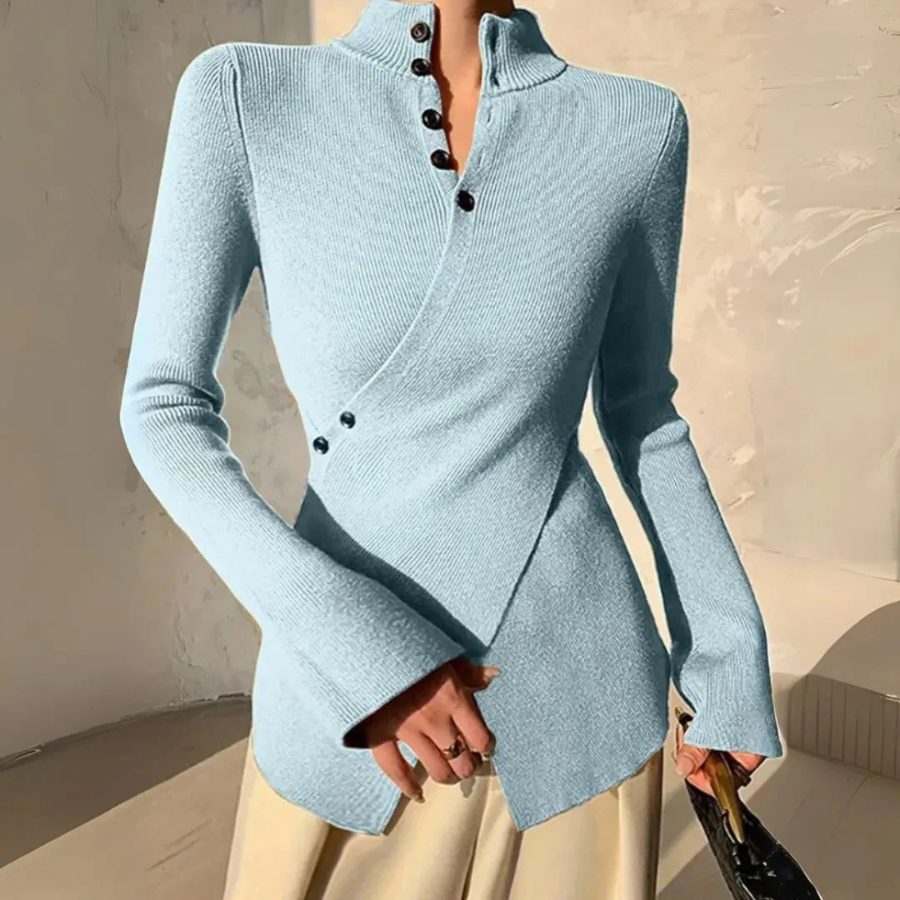 Luna | Asymmetrical Button-Up Knit Sweater | Modern Comfort with Unique Flair