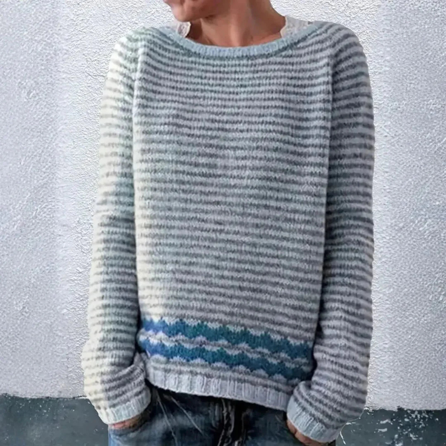 Petal | Striped Knit Sweater | Soft Casual Style with Playful Detail