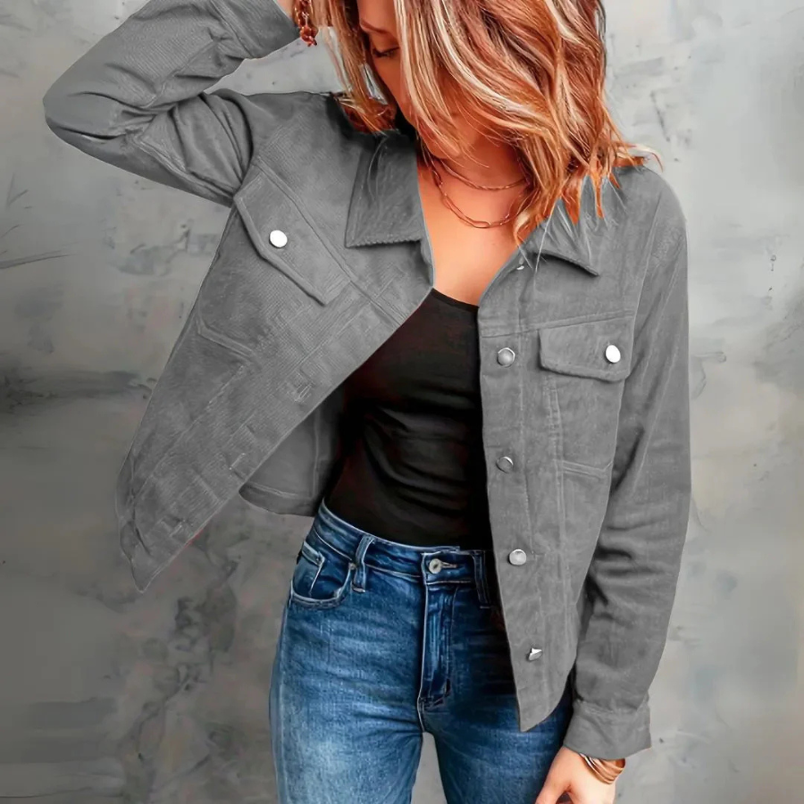 Juno | Snap-Button Corduroy Jacket | Casual Texture with Everyday Cool