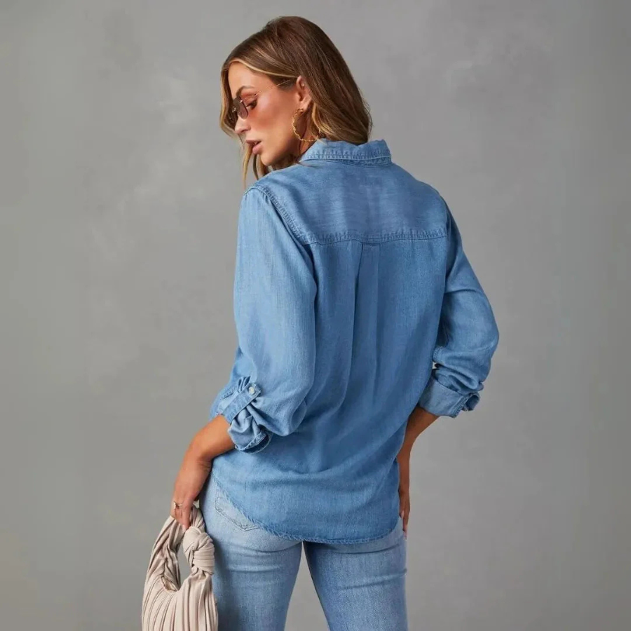 Elspeth | Button-Up Denim Shirt | Timeless Casual with Everyday Ease