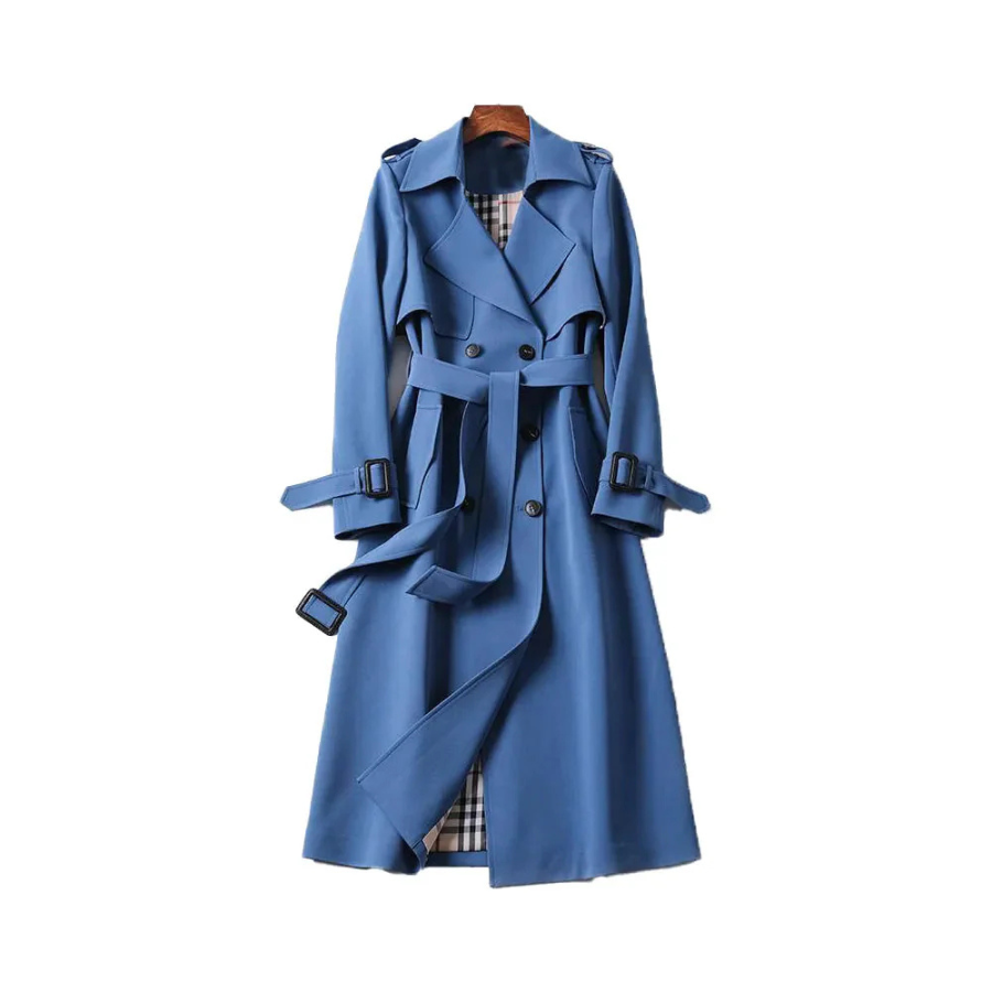 Norma | Women’s Longline Double-Breasted Trench Coat | Timeless Elegance with Refined Structure