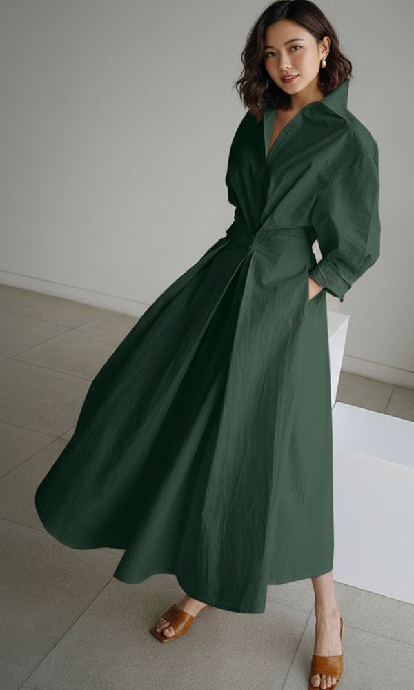 Sophia | Women’s Long Sleeve Maxi Shirt Dress | Effortless Elegance with Modern Shirt Styling